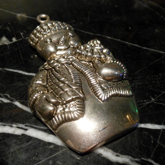 Vintage GORHAM Silver-plated Snowman with Christma - Picture 2 of 6